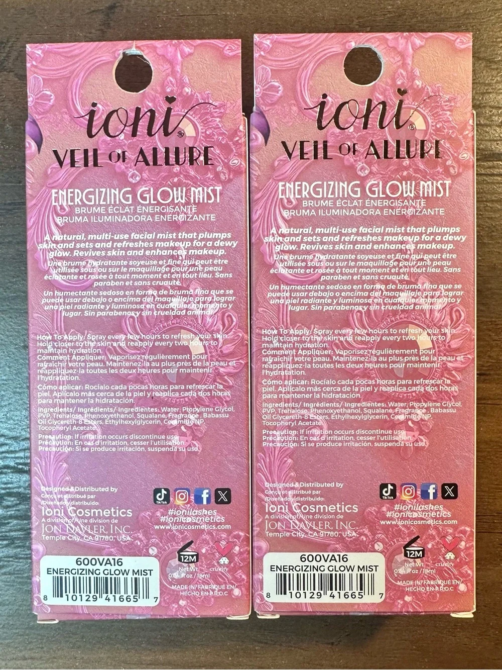 Ioni 2pc VEIL OF ALLURE Energizing Glow Mist ~Dewy Finishing Spray~ Ceramides